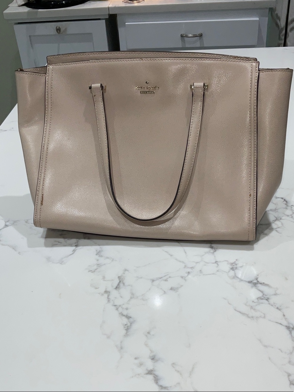 Kate Spade Neutral Pebbled Leather Tote